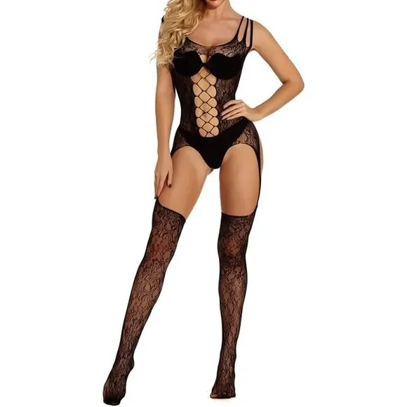 FISHNET Body Stockings Mesh Lingerie Bodysuit Body Soft BDSM Bondage Cosplay NWT