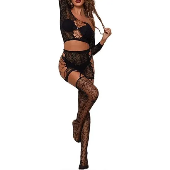 FISHNET Body Stockings Mesh Lingerie Bodysuit Body Soft BDSM Bondage Cosplay NWT