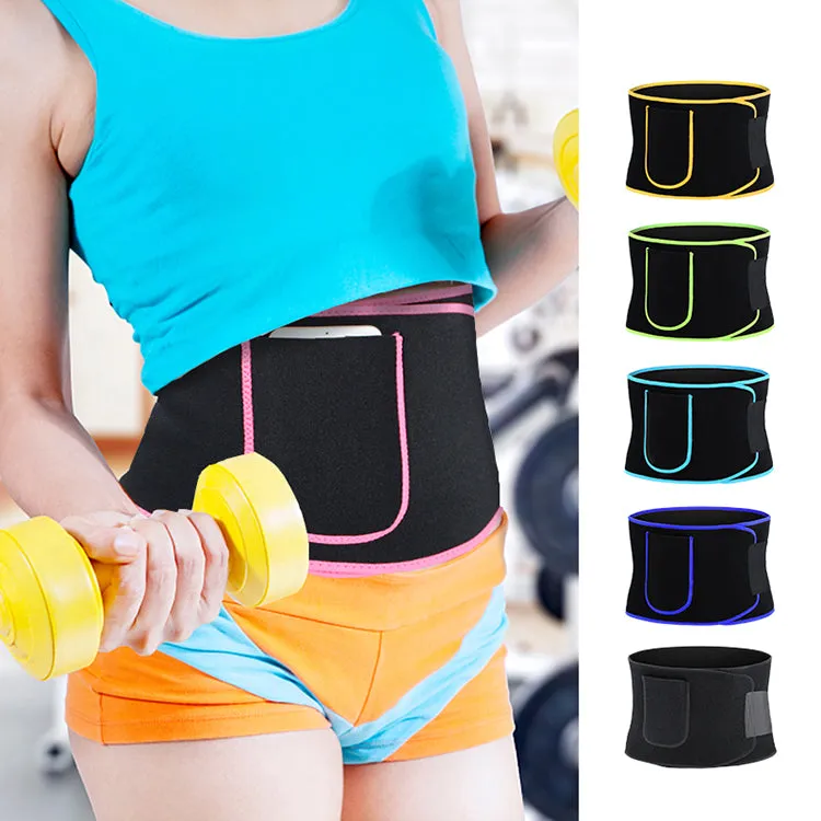 Fitness Waist Slimming Sports Neoprene Waist Support Belt with Phone Pocket