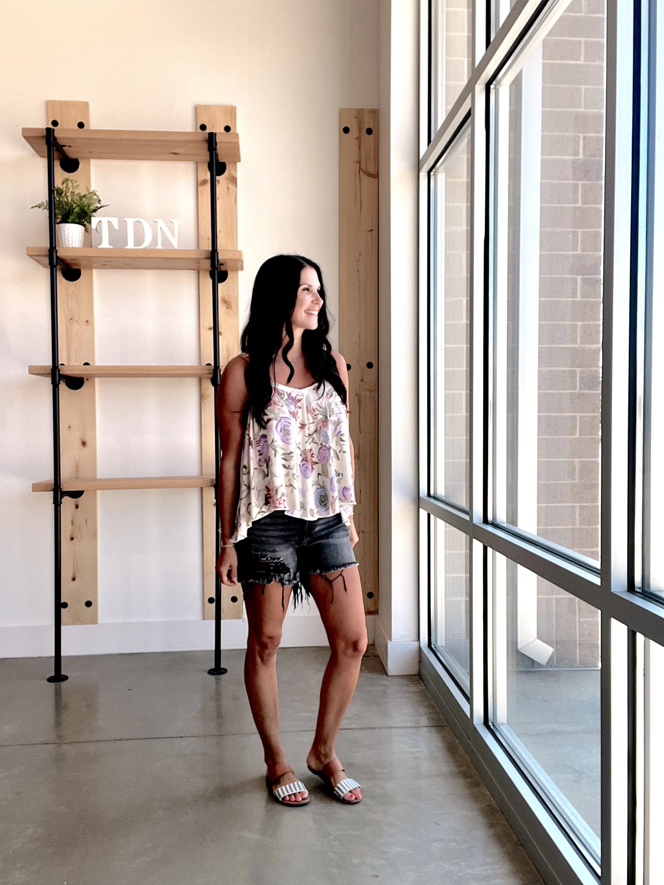 Floral Assymetrical Hem Tank Top