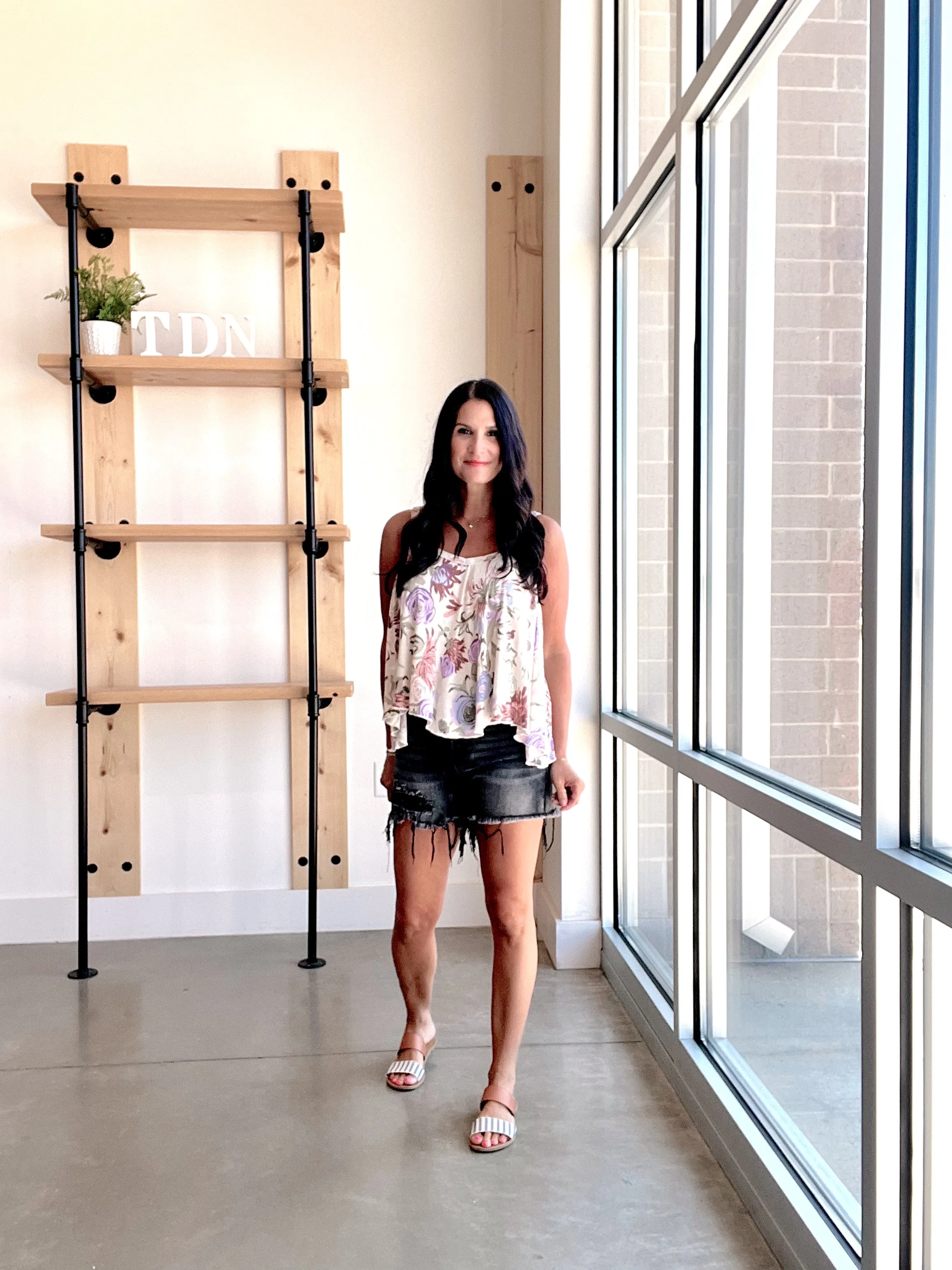 Floral Assymetrical Hem Tank Top