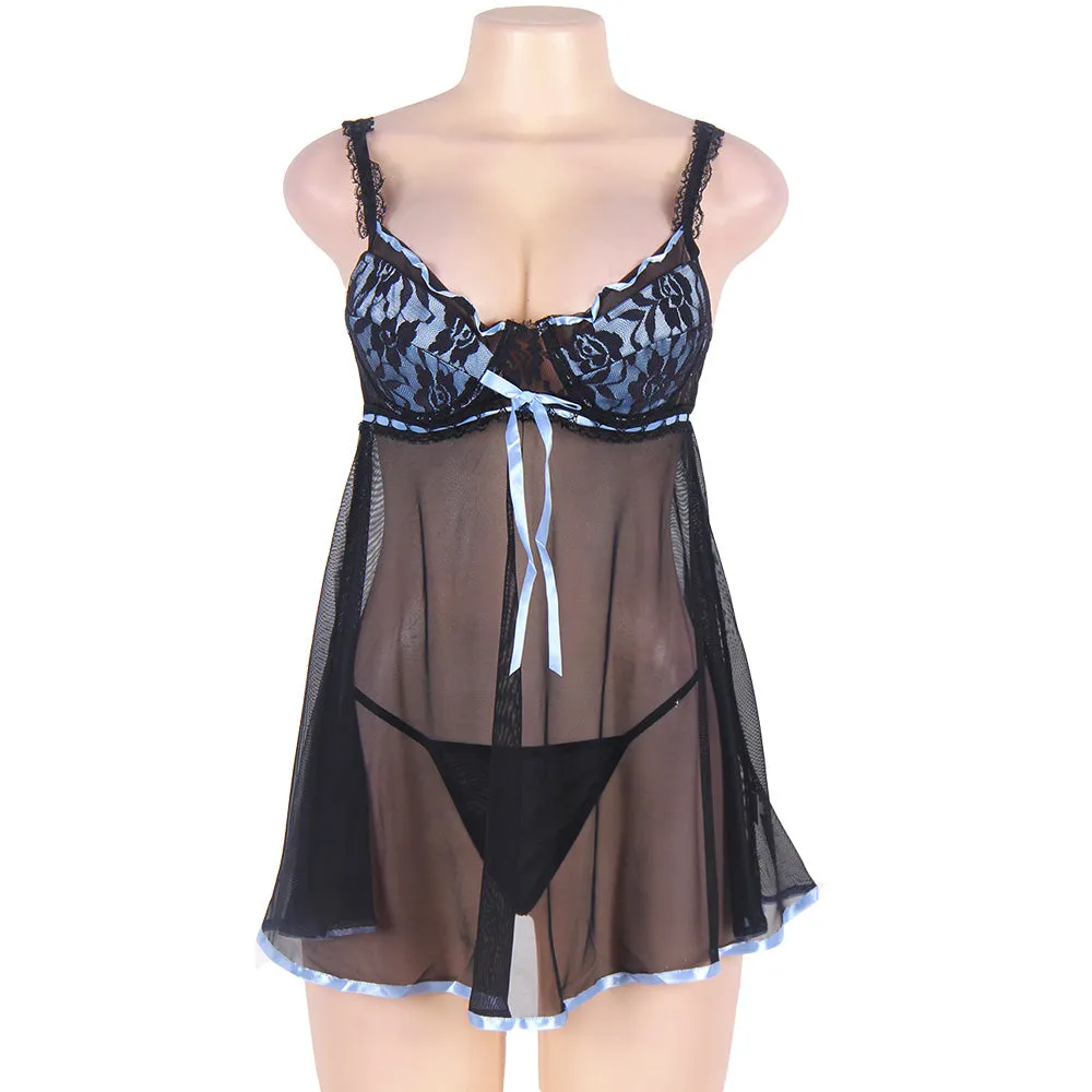 Floral Bra Transparent Babydoll Egypt