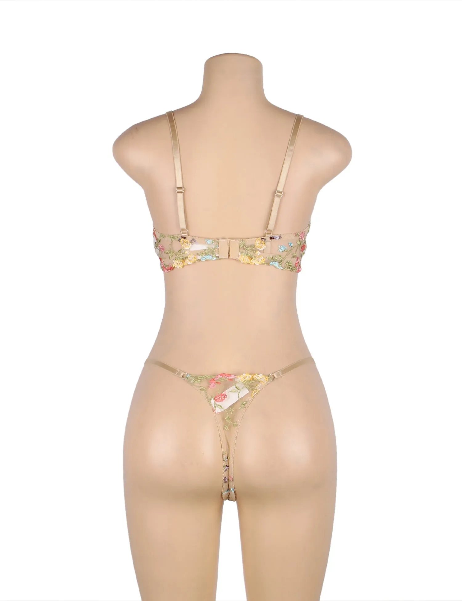 Floral Embroidery Underwire Lingerie Set