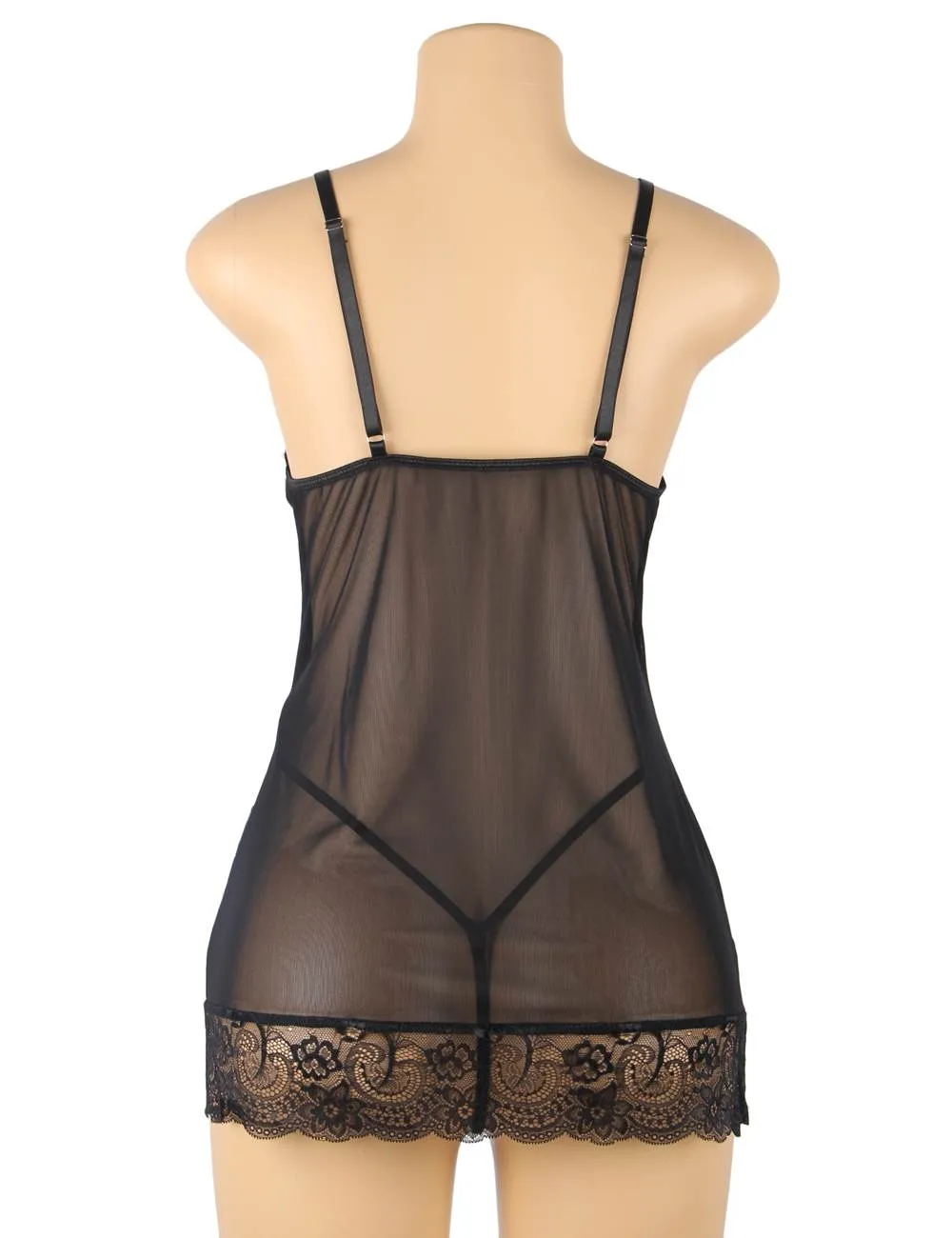 Floral Print Lace-up Babydoll Without Underwire