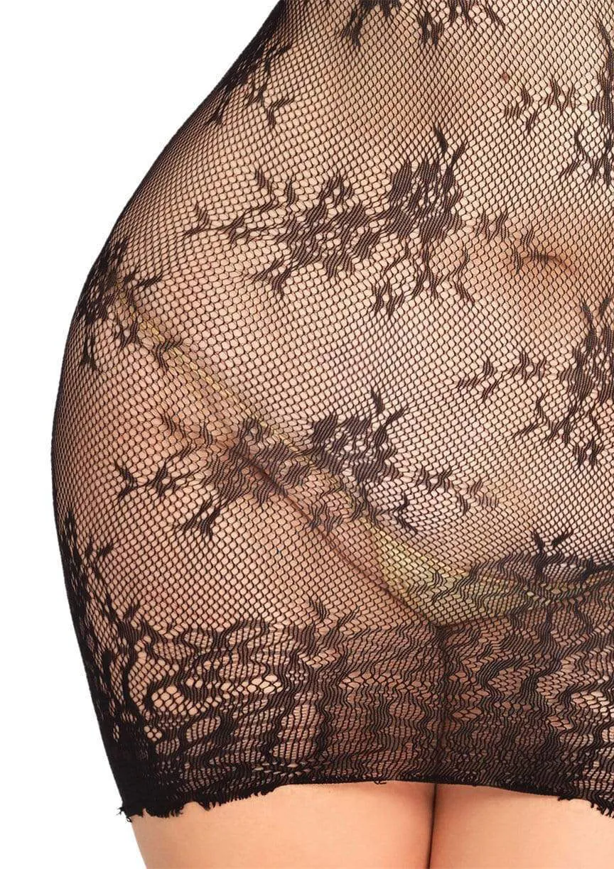 Floral Stretch Lace Mini Dress Curvy Size