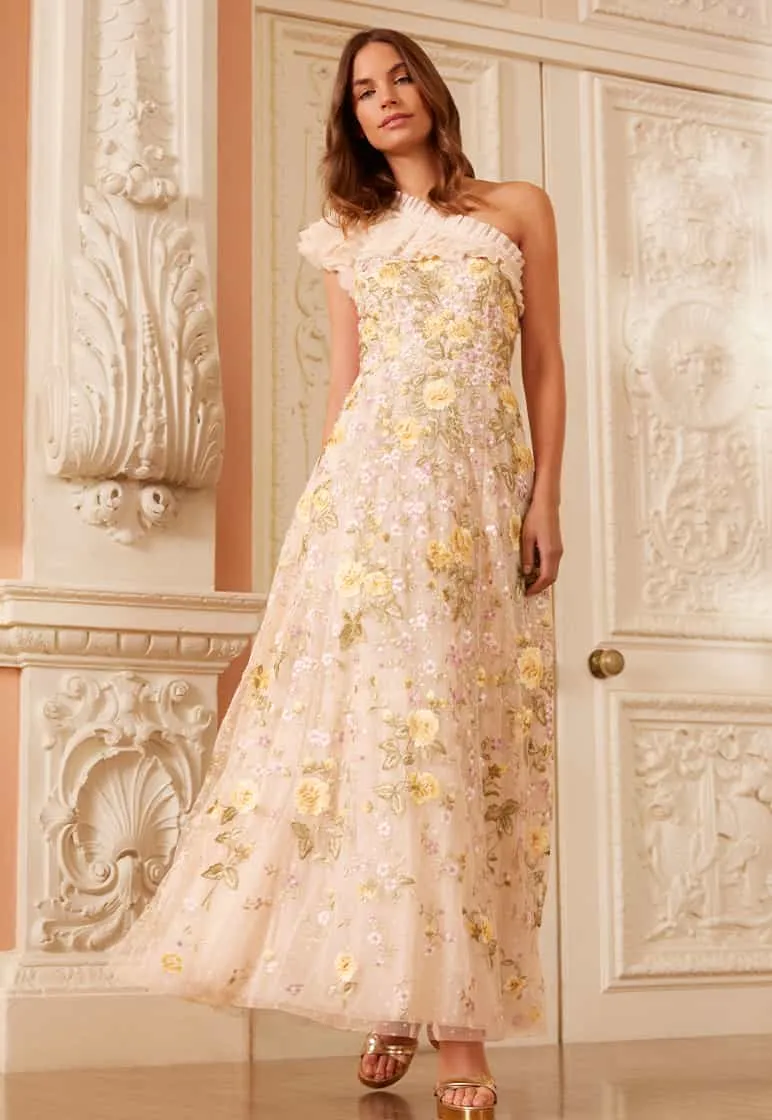 Florine One-Shoulder Ankle Gown