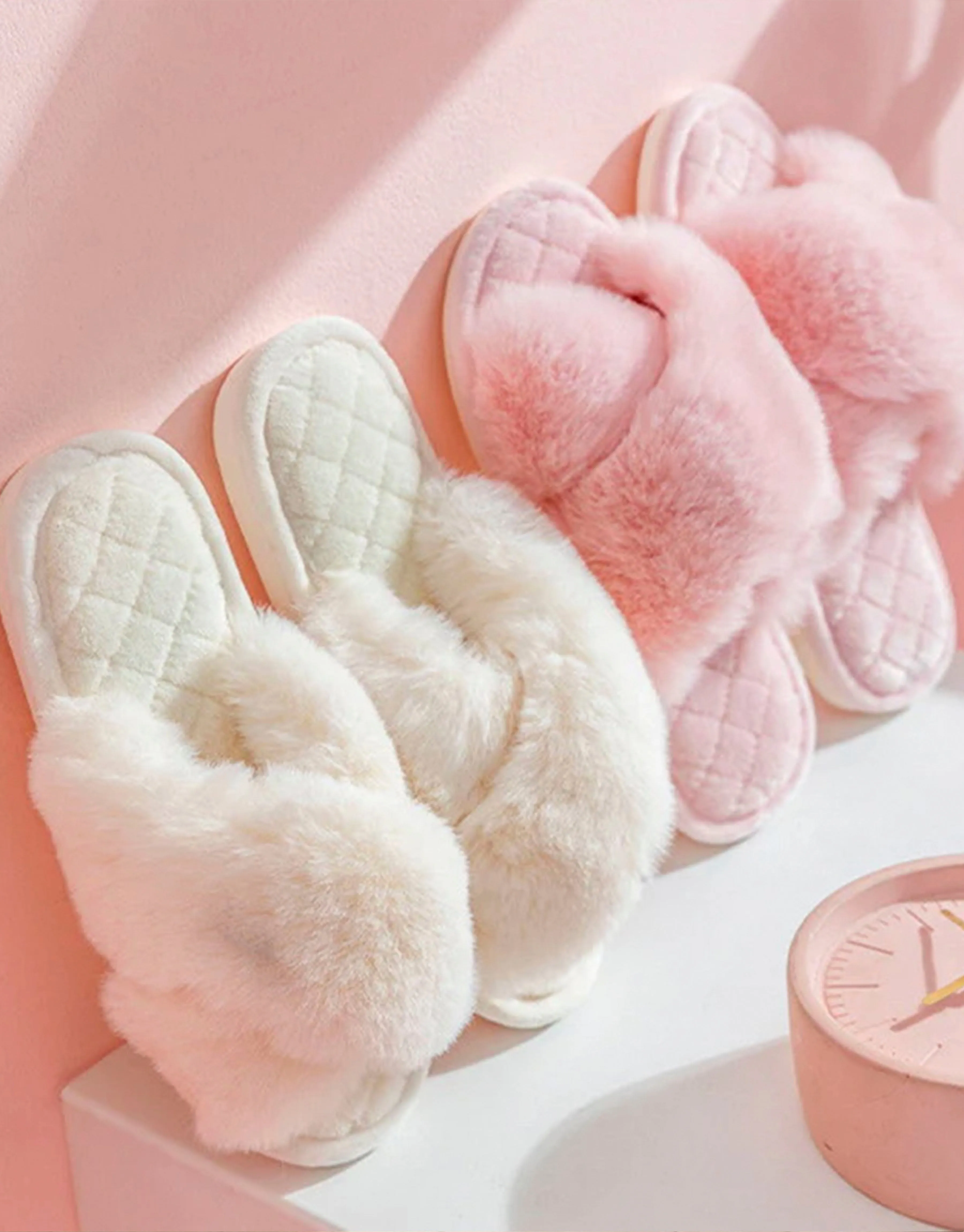 Fluffy Slipper - Aspen - Blush