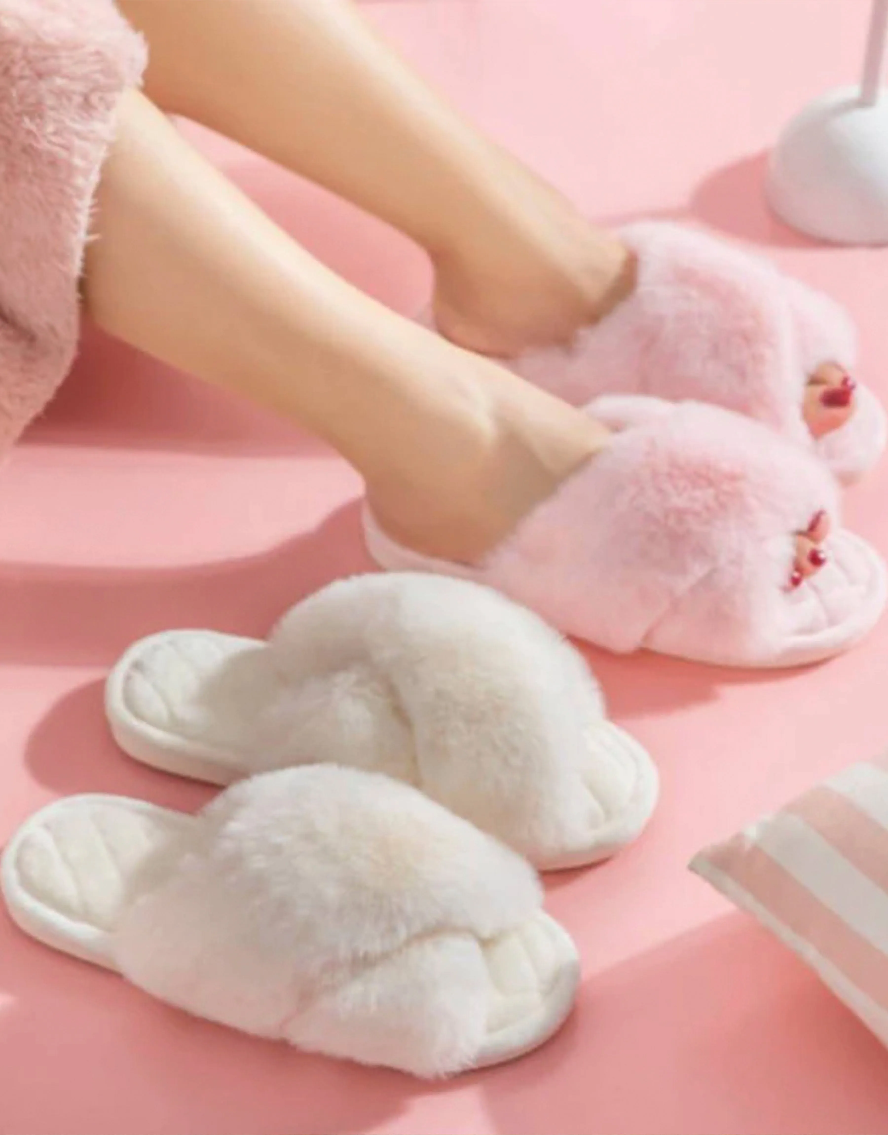 Fluffy Slipper - Aspen - Blush