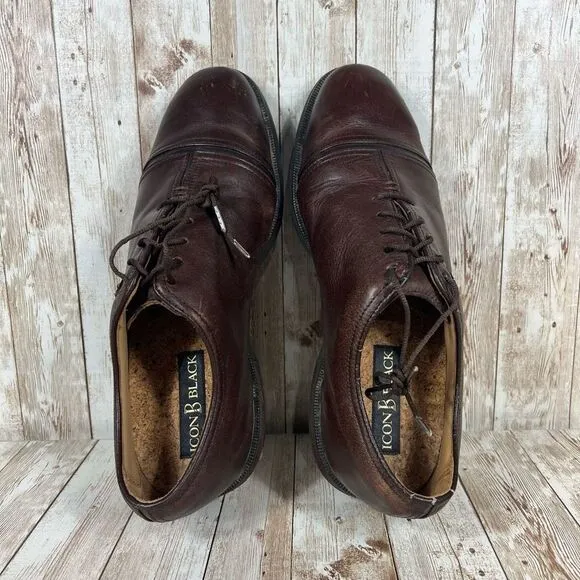 Footjoy icon black leather luxury‎ golf shoes Mens 10.5