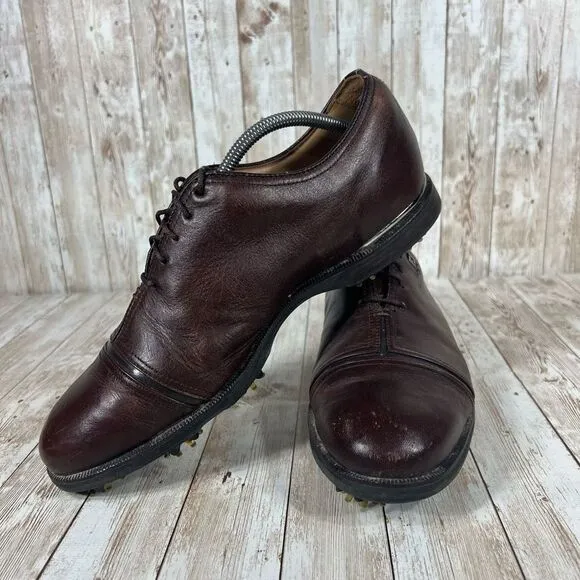 Footjoy icon black leather luxury‎ golf shoes Mens 10.5