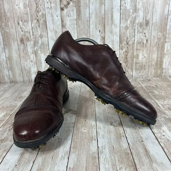 Footjoy icon black leather luxury‎ golf shoes Mens 10.5