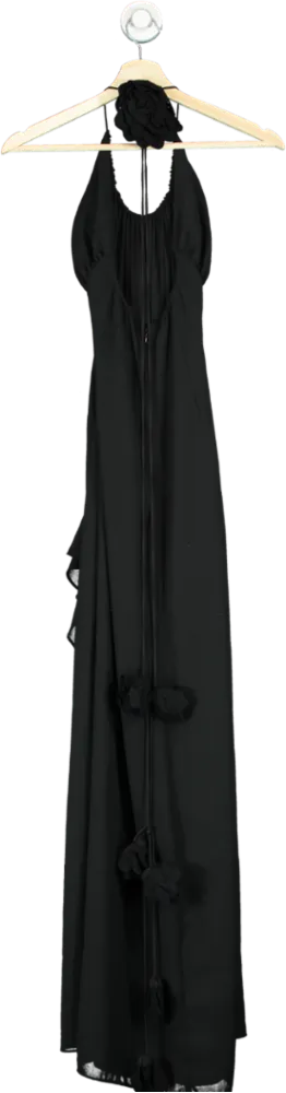 For Love & Lemons Black Halter Maxi Dress UK XS