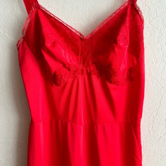 Formfit Rogers Red Lace Lingerie Slip Dress Dark Romantic Coquette