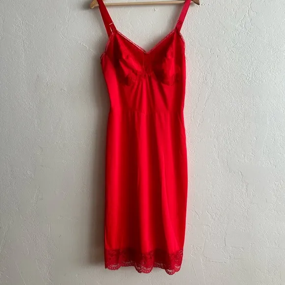 Formfit Rogers Red Lace Lingerie Slip Dress Dark Romantic Coquette