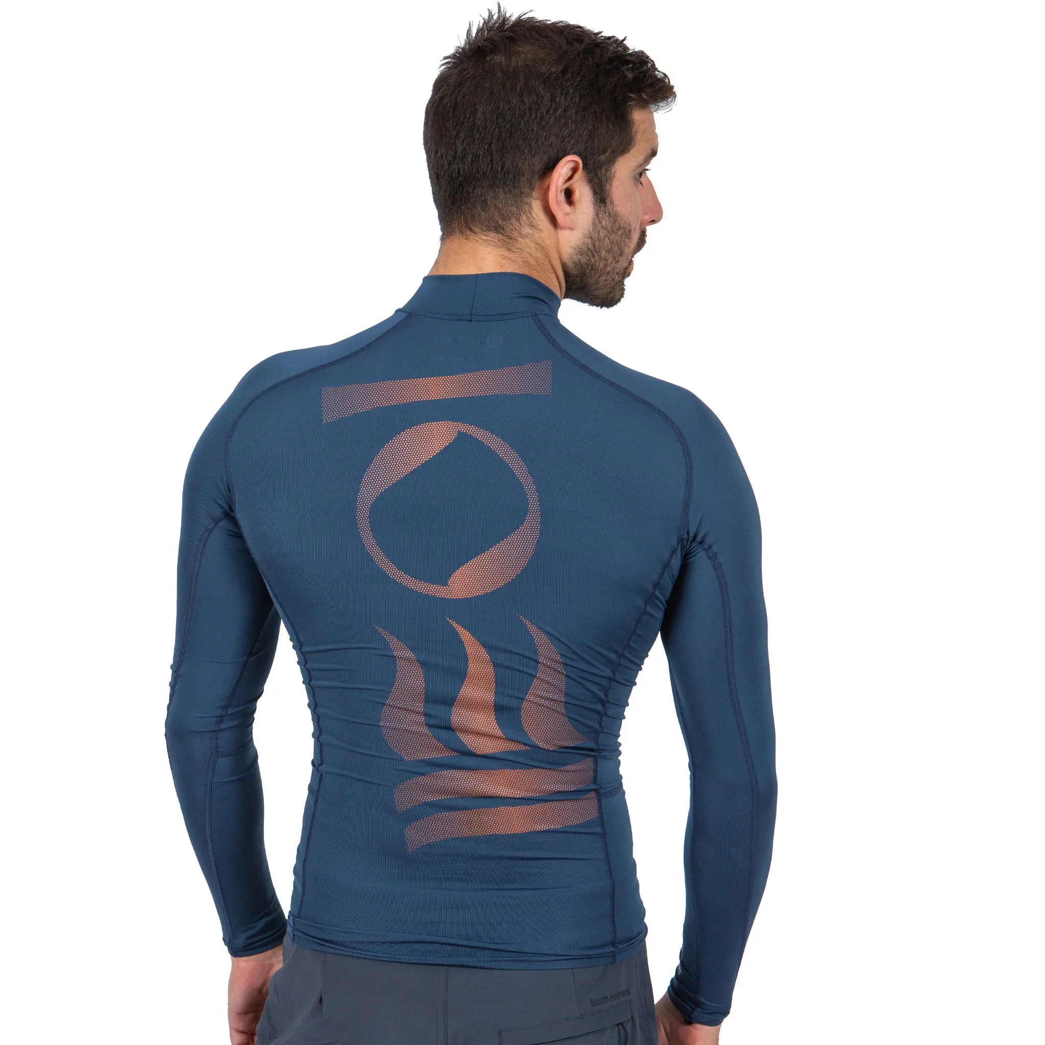 Fourth Element Men's Hydroskin Ocean Positive Long Sleeve Rash Guard Insignia Blue