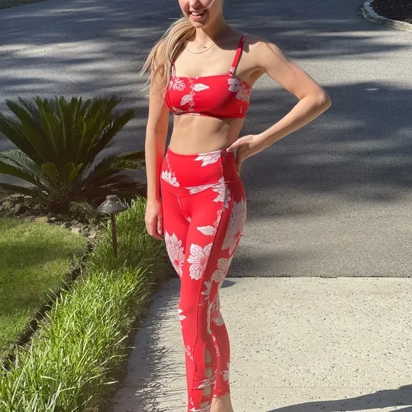 FP Movement Power UpAthletic Top Red Floral
