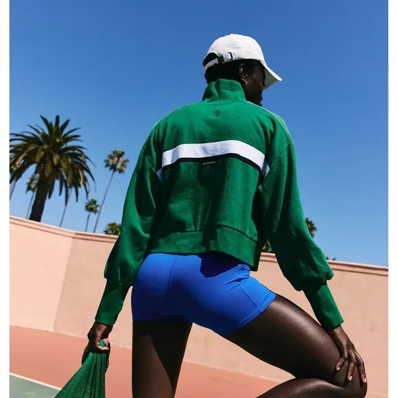 Free People High Jump Zip Up in Heritage Green
