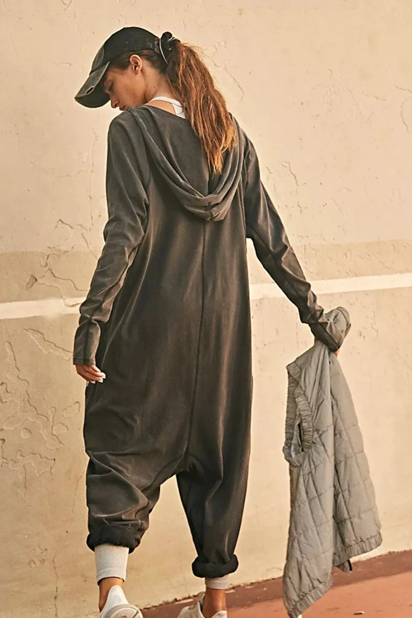 Free People: Hot Shot Long Sleeve Onsie in Black