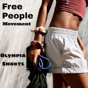 FREE PEOPLE Olympia Wide Waistband Rolled Hem Active Lightweight Shorts NWT/MD