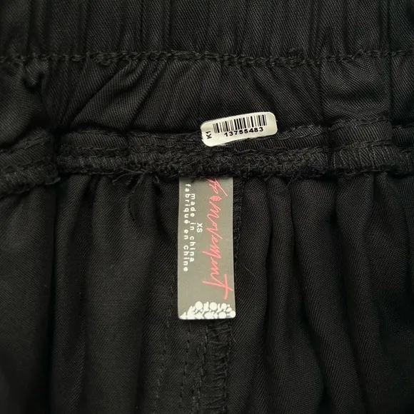 Free People Prima Shorts Black Tiered Ruffle Athletic Running Gym Size XS