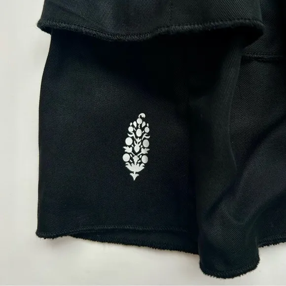 Free People Prima Shorts Black Tiered Ruffle Athletic Running Gym Size XS