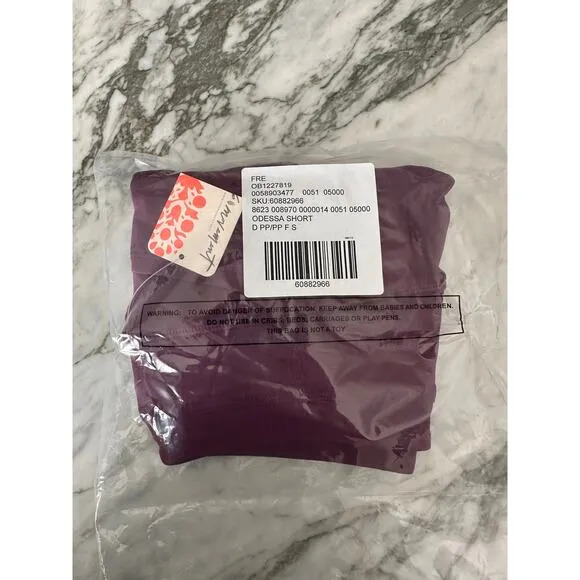FREE PEOPLE Womens Pocket High Waisted Odessa Bike Shorts in Açaí Purple Size S