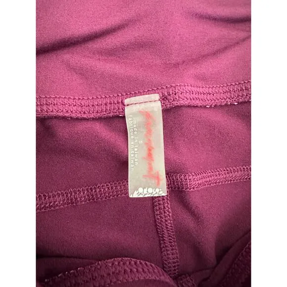 FREE PEOPLE Womens Pocket High Waisted Odessa Bike Shorts in Açaí Purple Size S