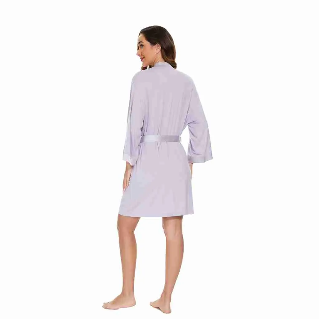 French Blue Bamboo Robe