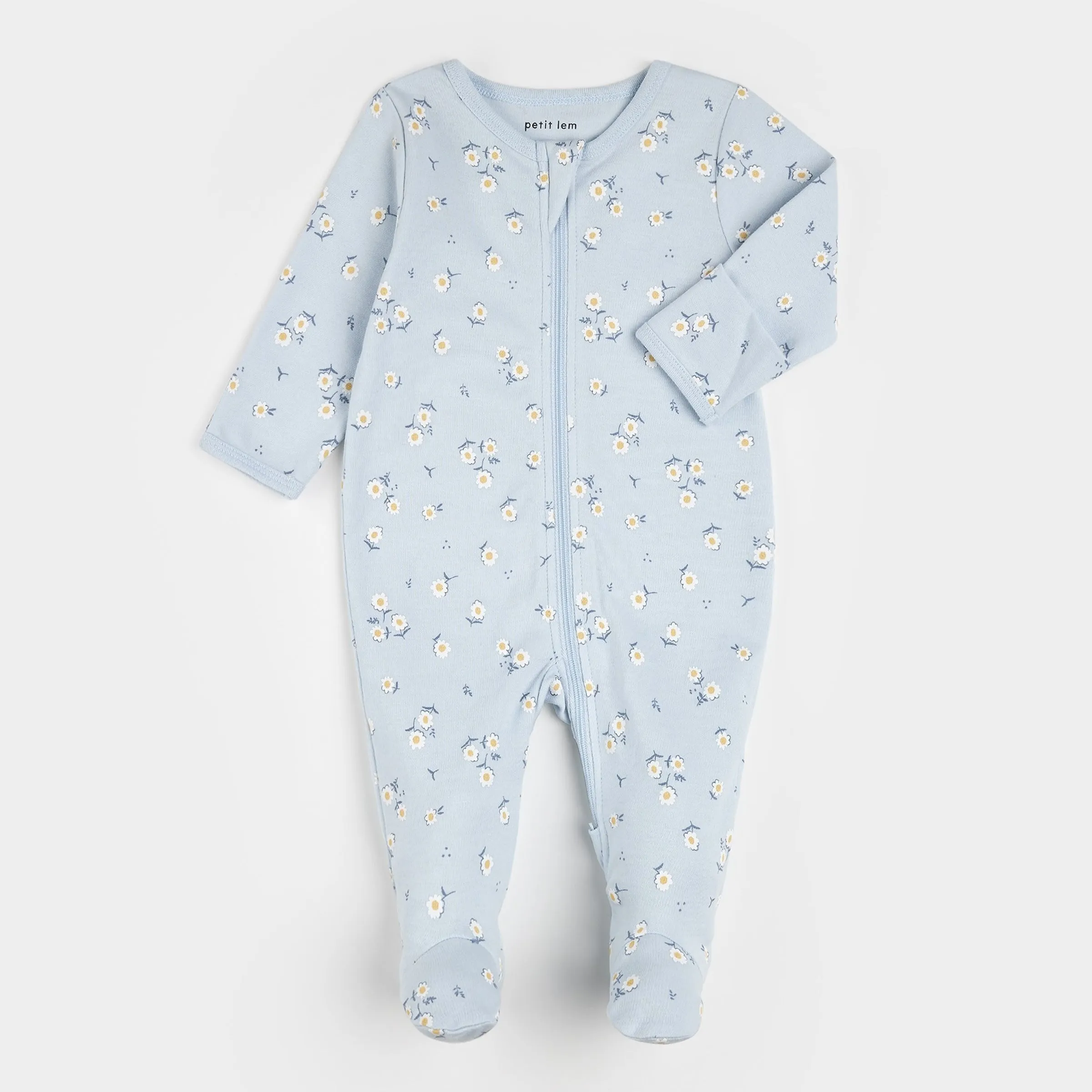 Fresh Floral Print on Soft Blue Sleeper