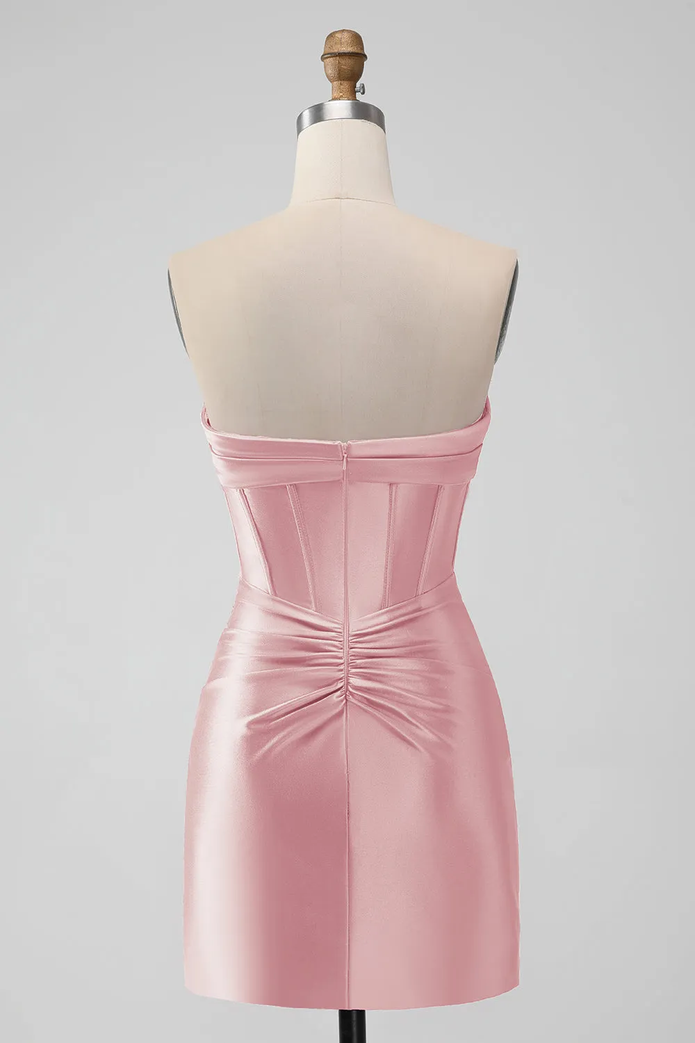 Fuchsia Sweetheart Pleated Corset Short Tight Homecoming Dress
