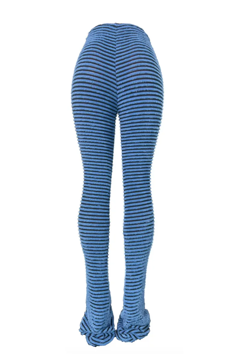 FUZZY STRIPED SLIP-ON WHITE | PANTS (S-XXL)