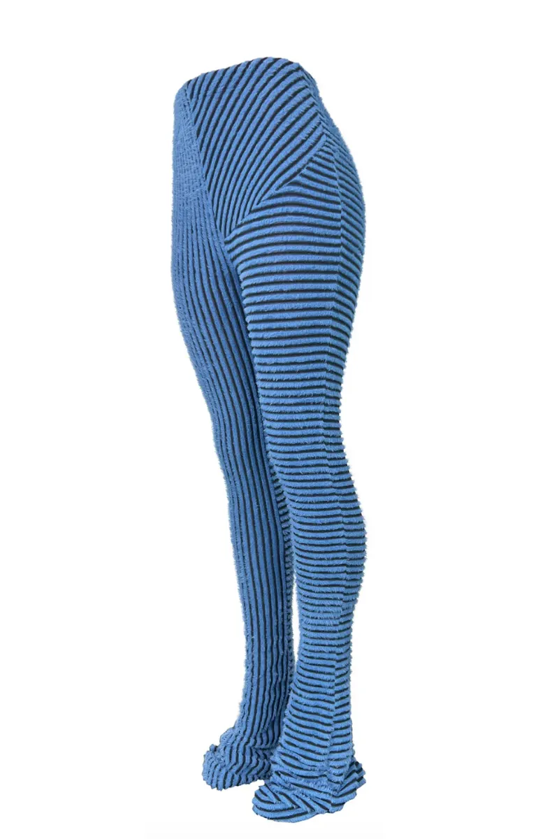 FUZZY STRIPED SLIP-ON WHITE | PANTS (S-XXL)
