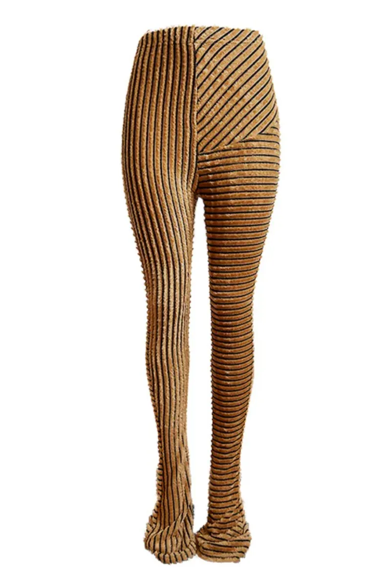 FUZZY STRIPED SLIP-ON WHITE | PANTS (S-XXL)