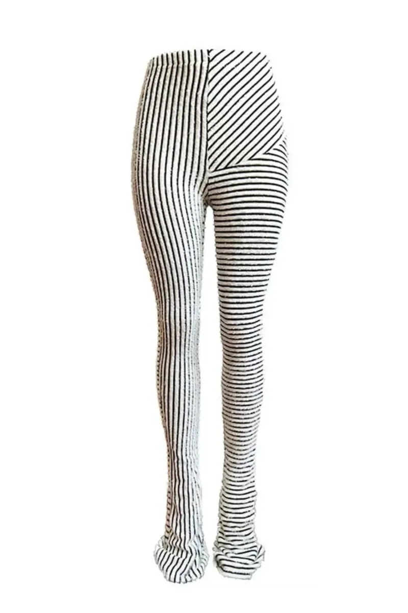 FUZZY STRIPED SLIP-ON WHITE | PANTS (S-XXL)