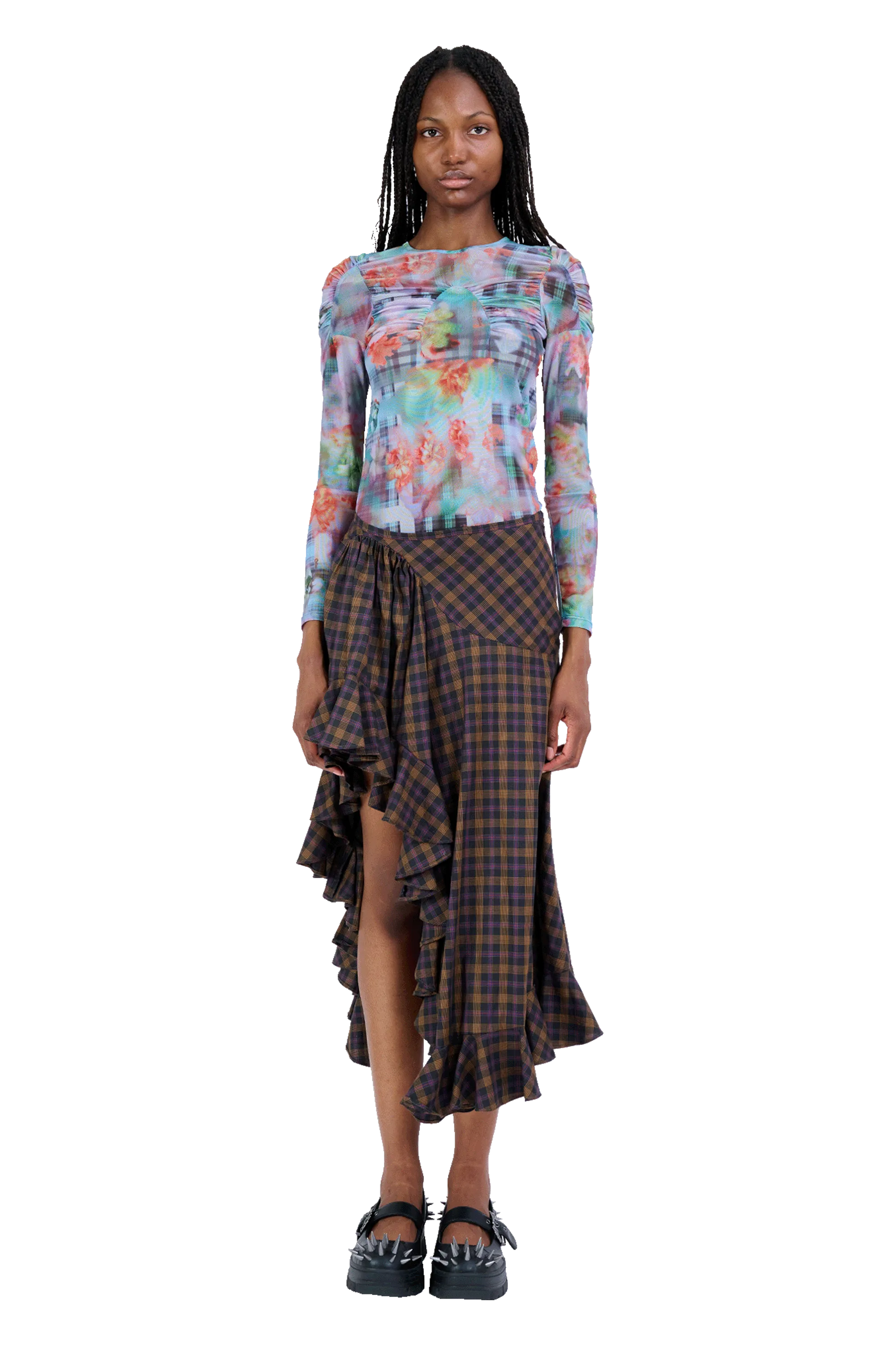 GARDEN BLUR ARC LONG SLEEVE TOP