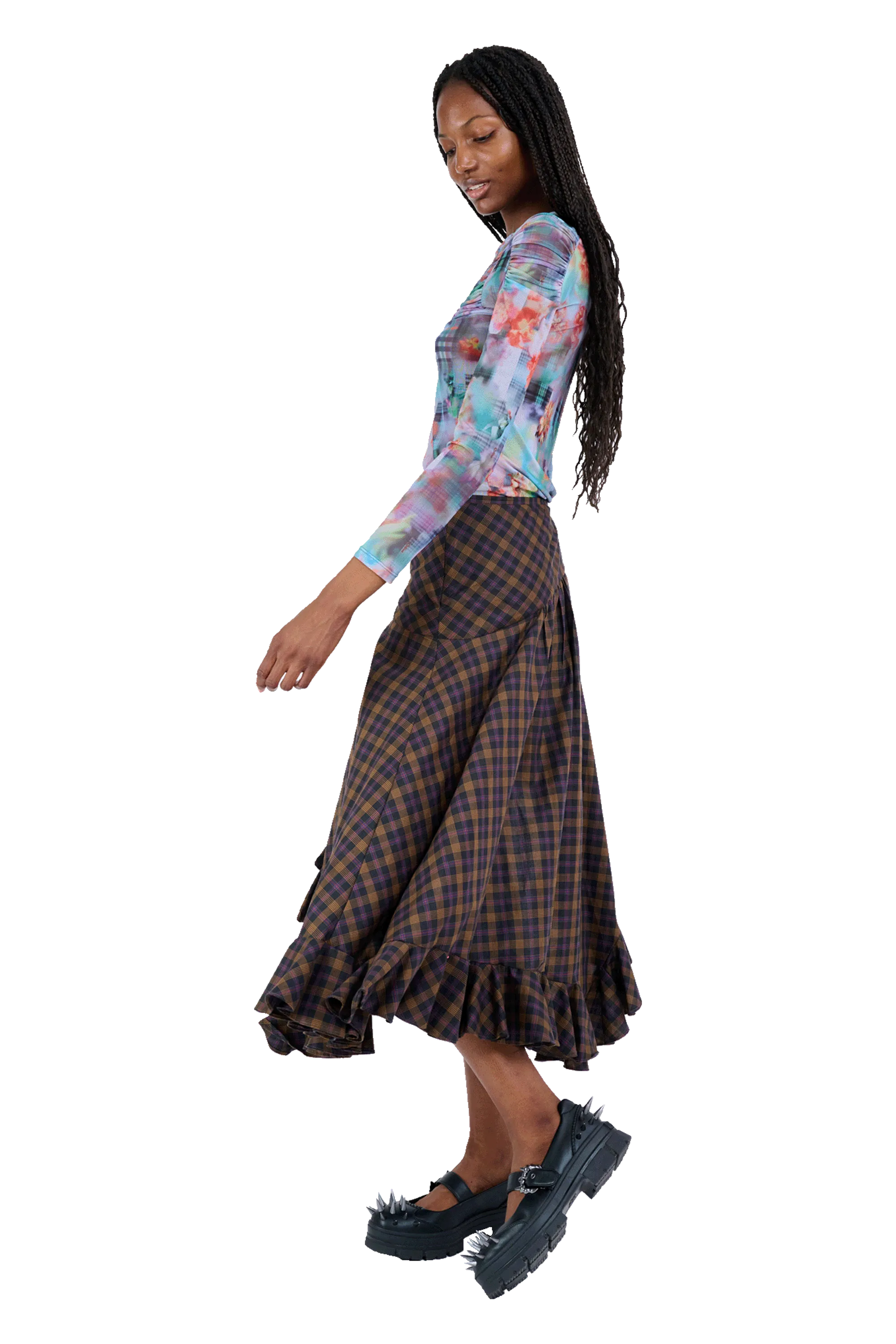 GARDEN BLUR ARC LONG SLEEVE TOP