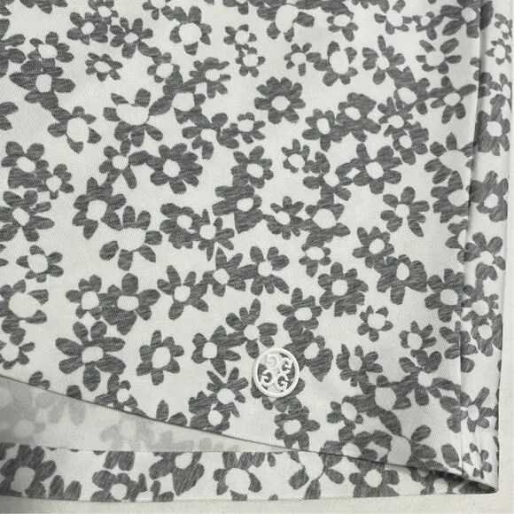 G/FORE Floral Print A-Line‎ Golf Tennis Activewear Zip Pocket Skort White Gray