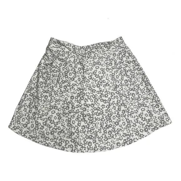 G/FORE Floral Print A-Line‎ Golf Tennis Activewear Zip Pocket Skort White Gray