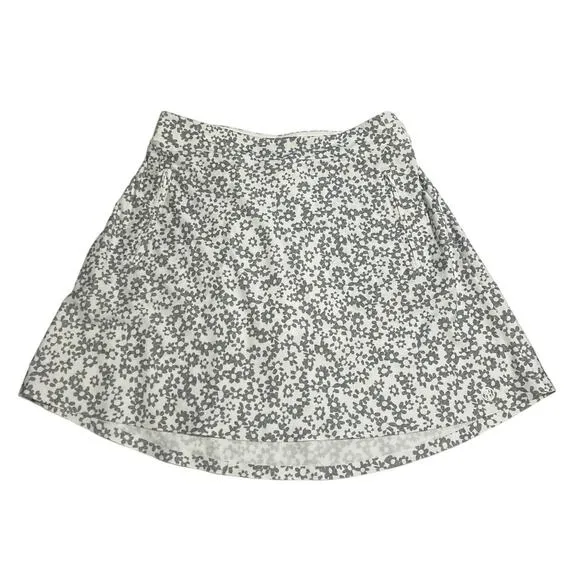 G/FORE Floral Print A-Line‎ Golf Tennis Activewear Zip Pocket Skort White Gray