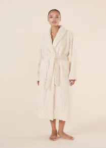 Gingerlilly Gabriella Plush Long Robe - Ivory