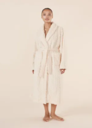 Gingerlilly Gabriella Plush Long Robe - Ivory