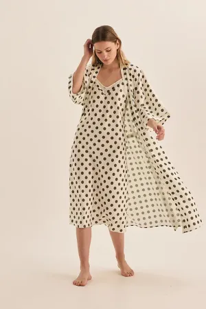 Gingerlilly Hannah Satin Slip - Olive Spot