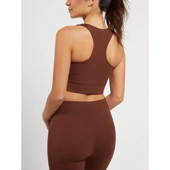 Girlfriend Collective Women's Paloma Racerback Sports Bra in Earth Color XS