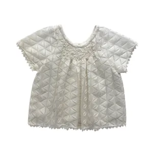 Girls Norah Embroidered Top - Egret