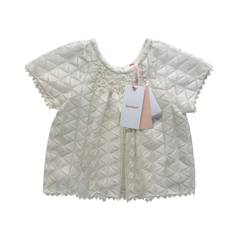 Girls Norah Embroidered Top - Egret