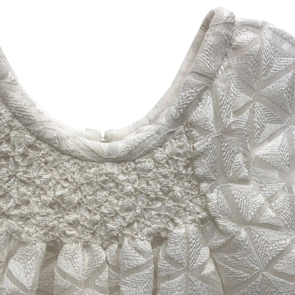Girls Norah Embroidered Top - Egret