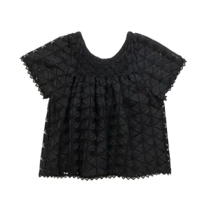 Girls Norah Embroidered Top - Meteorite