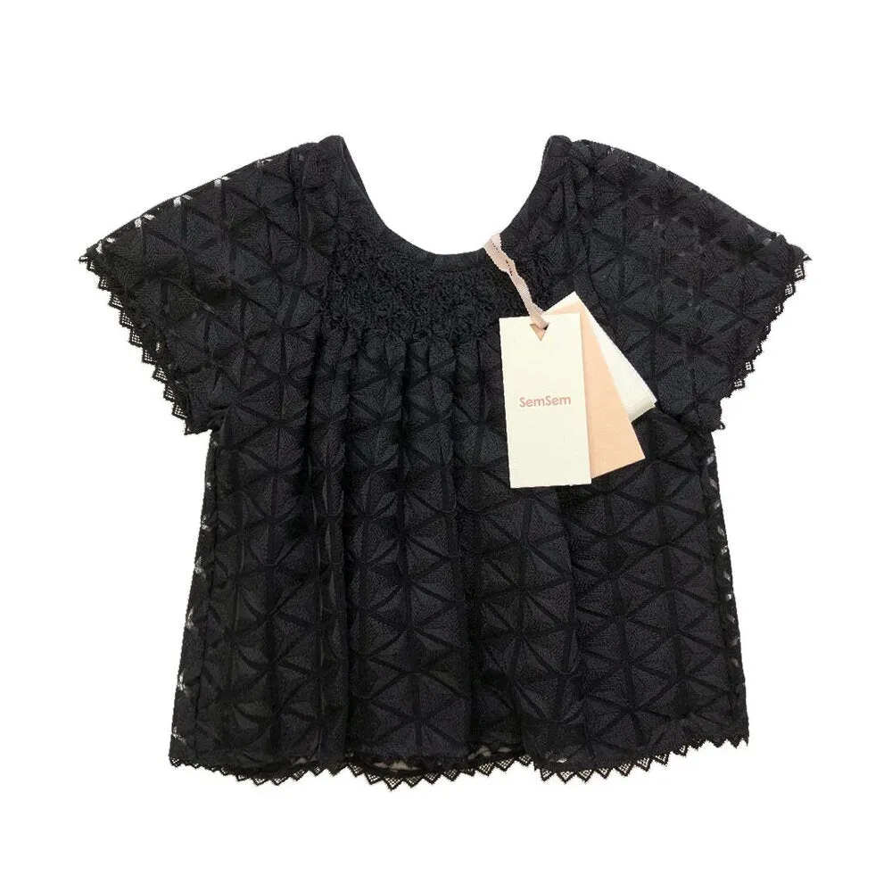 Girls Norah Embroidered Top - Meteorite