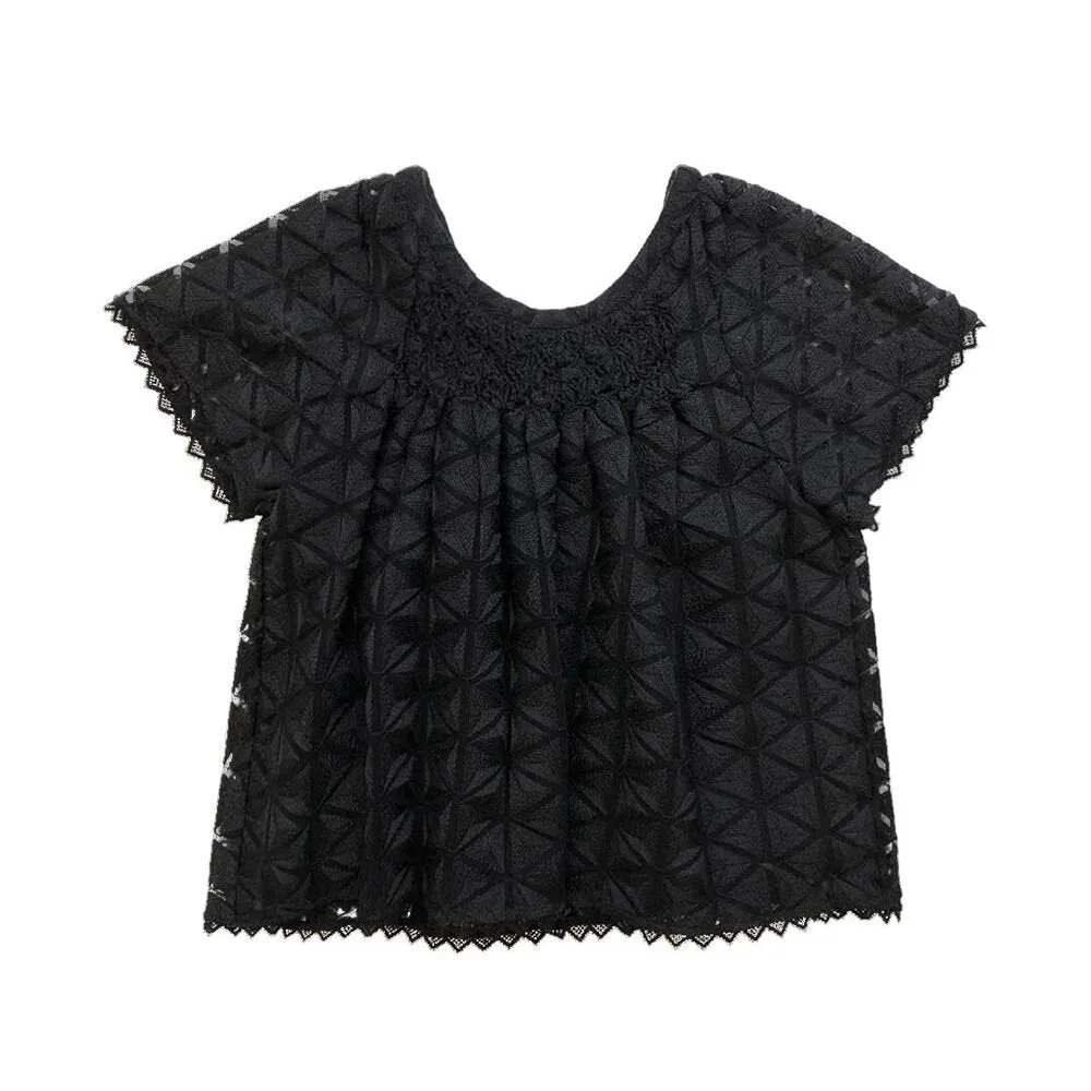 Girls Norah Embroidered Top - Meteorite