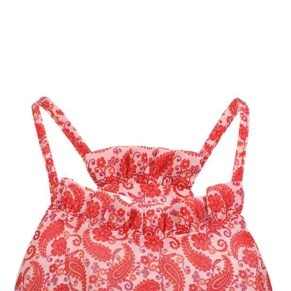 GIRLS RED PRINT CHIFFON BLOUSE